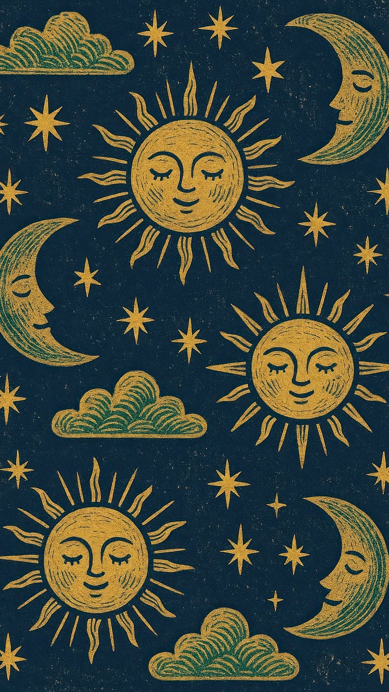Celestial vintage night sky