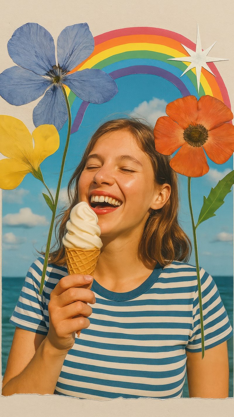 Joyful summer ice cream delight.