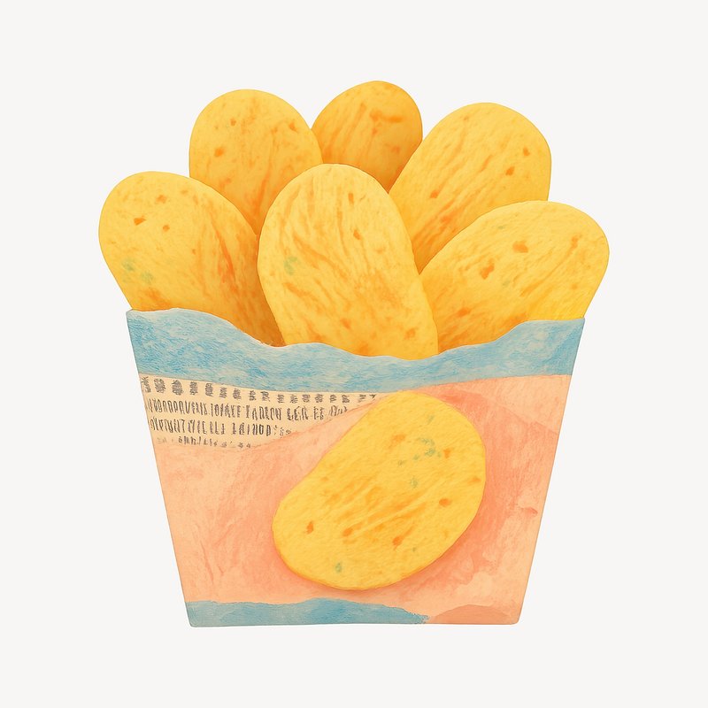 Crispy potato chips packaging