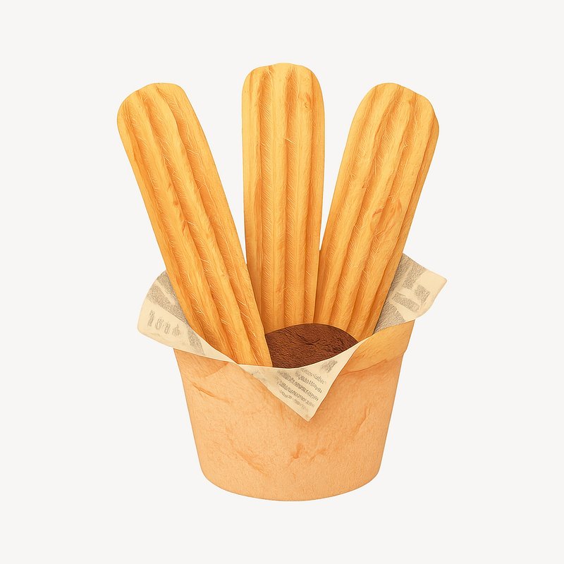 Delicious churros in cup