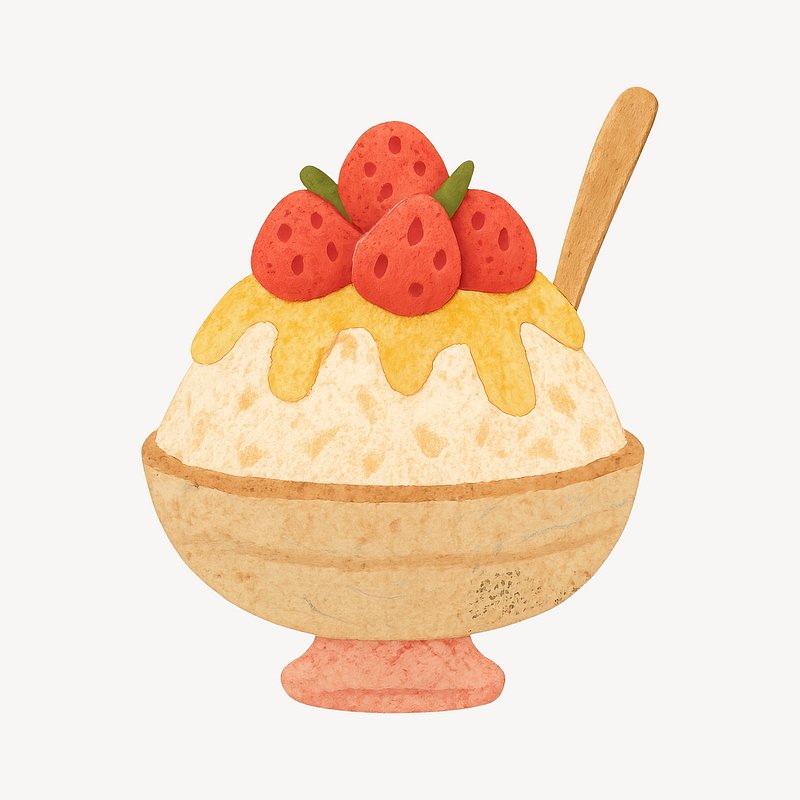 Delicious strawberry dessert illustration.