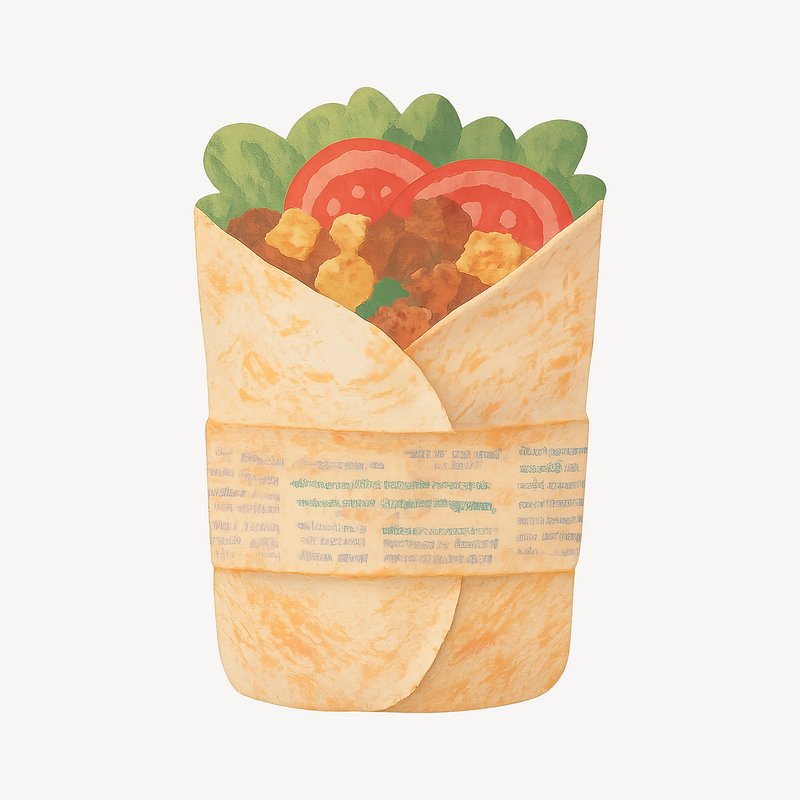 Delicious wrap with fresh ingredients.