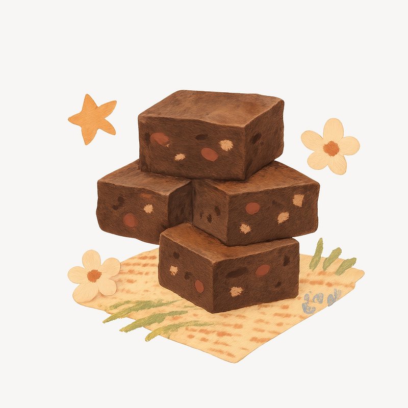 Delicious chocolate fudge squares illustration.