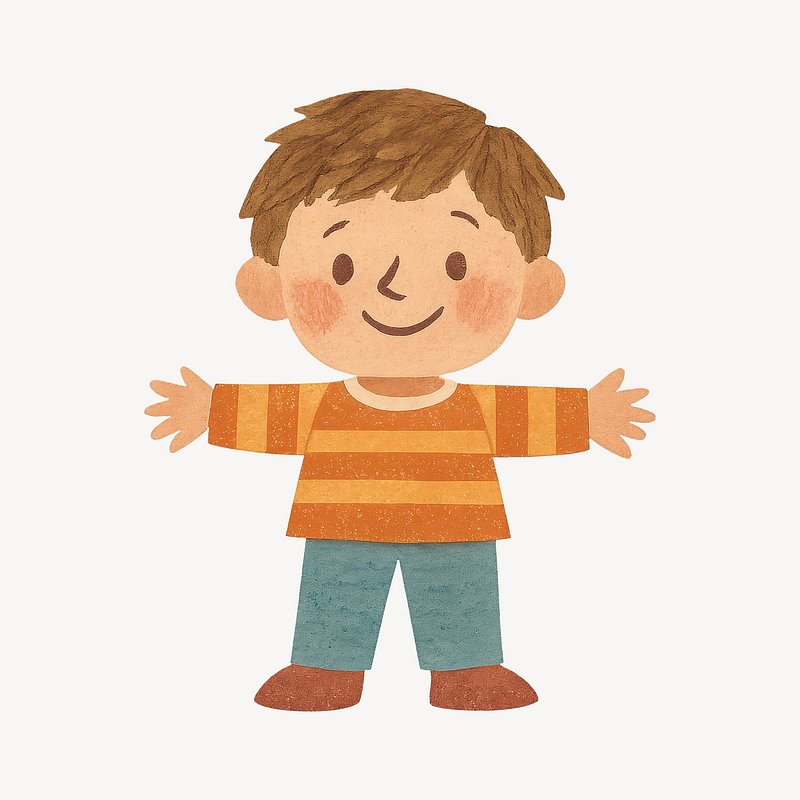 Cute cartoon child illustration.