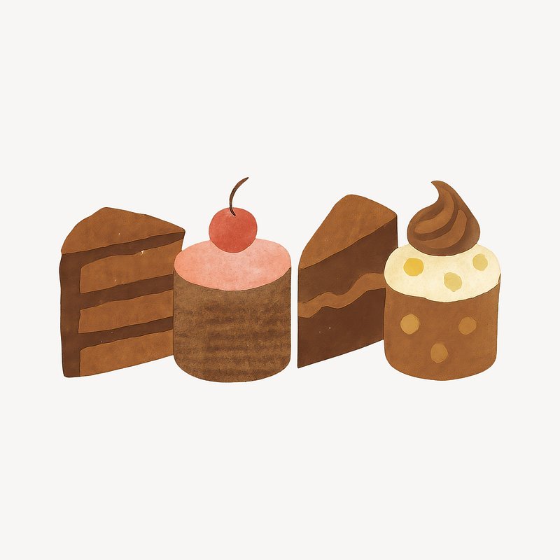 Delicious watercolor cake illustration.
