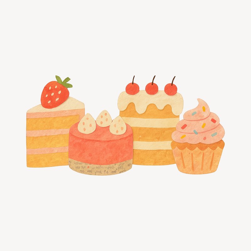 Colorful, delicious, dessert, variety, cakes