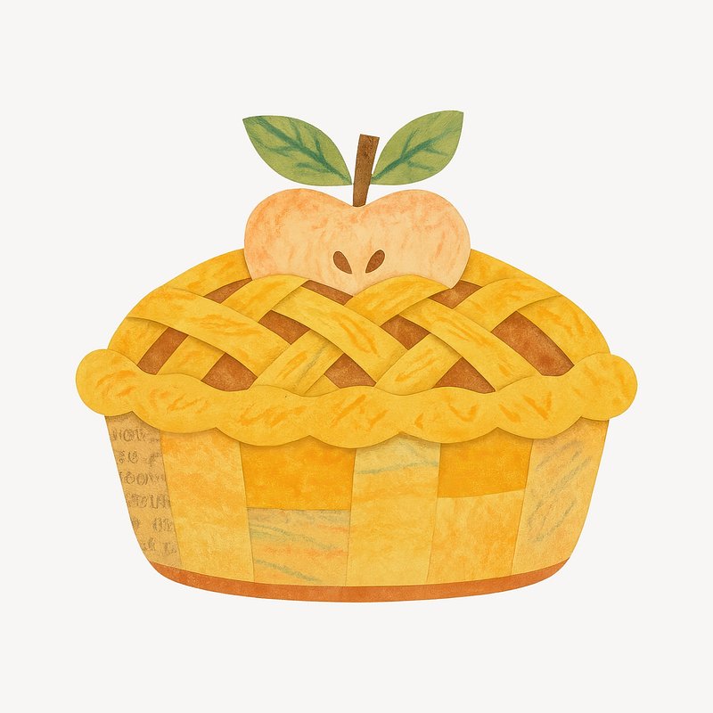 Delicious apple pie illustration.