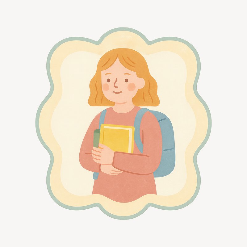 Child with books illustration