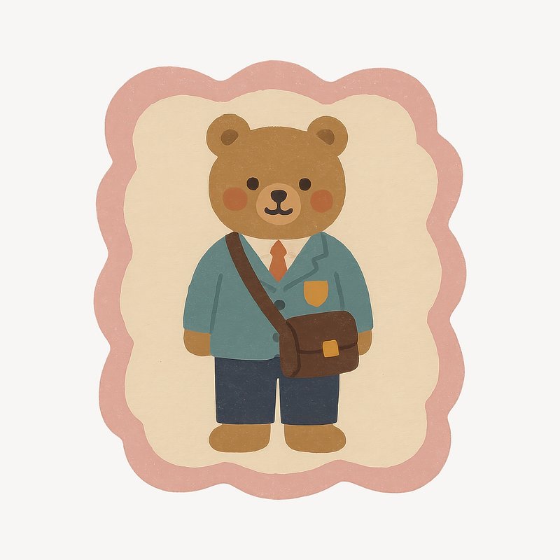 Cute bear in formal attire