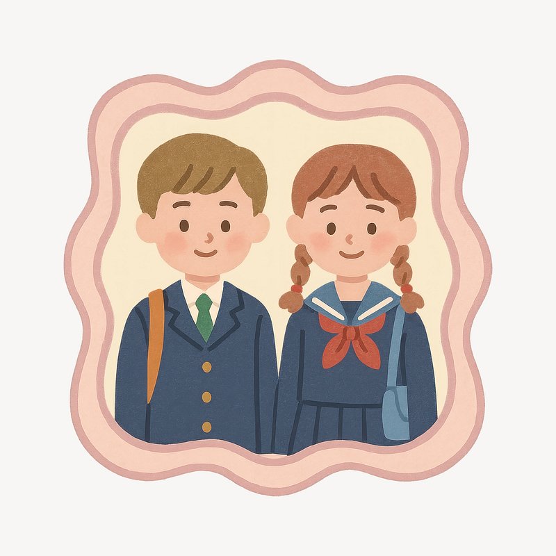 Cute student illustration frame