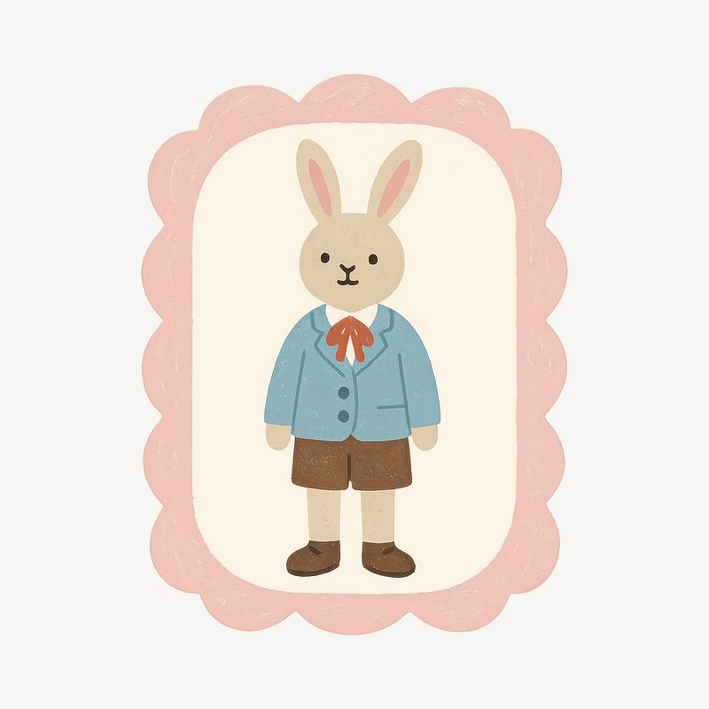 Cute vintage bunny illustration