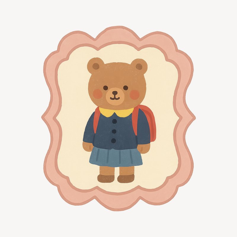 Cute bear school illustration