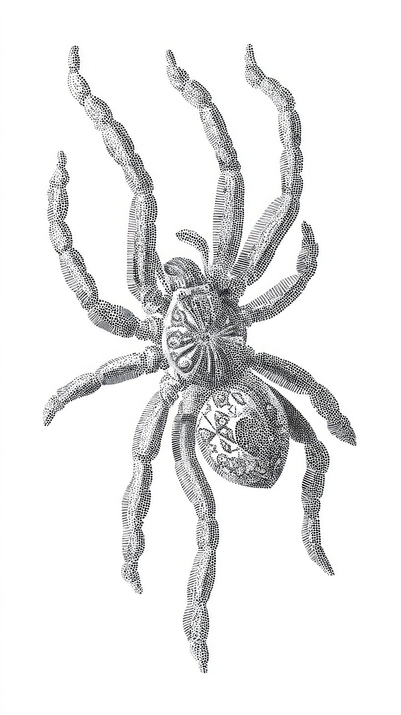 Intricate black white spider mobile | Free Photo Illustration - rawpixel