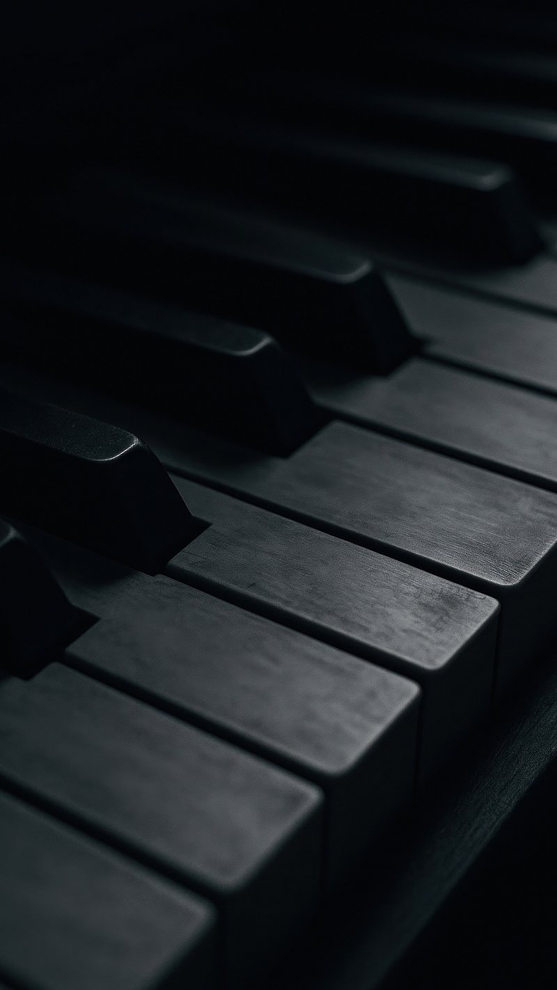Elegant dark piano keys wallpaper | Free Photo Illustration - rawpixel, image size:800x1422