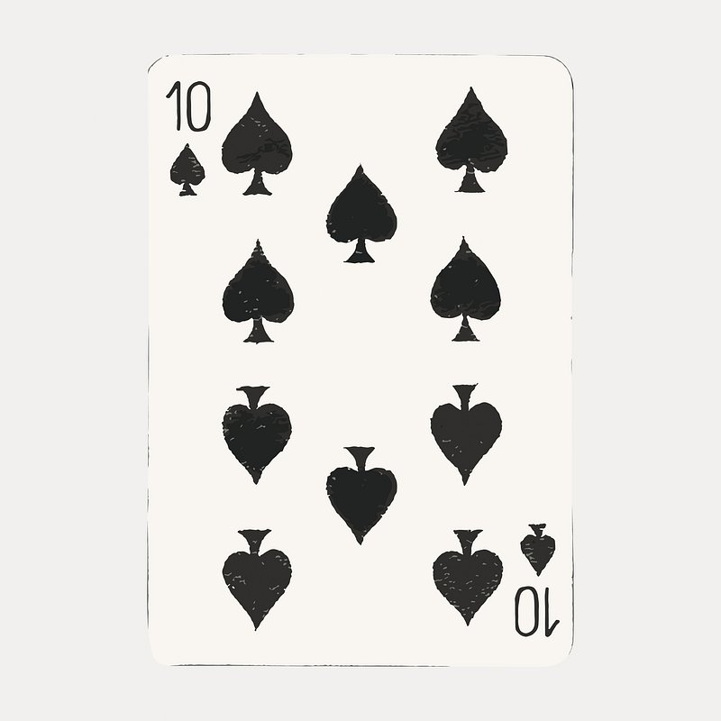10 spade poker card illustration isolated on white, vector. Remixed by rawpixel.