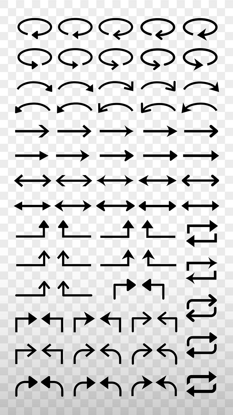 Collection black arrow icons various premium vector rawpixel