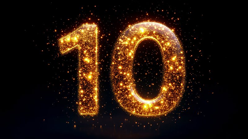 Number glittering golden celebration.