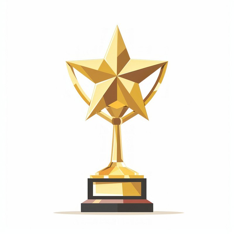Star trophy Icon symbol gold recognition.