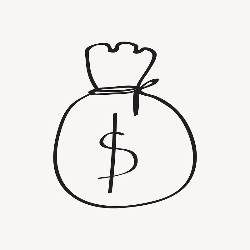 how to draw a money bag