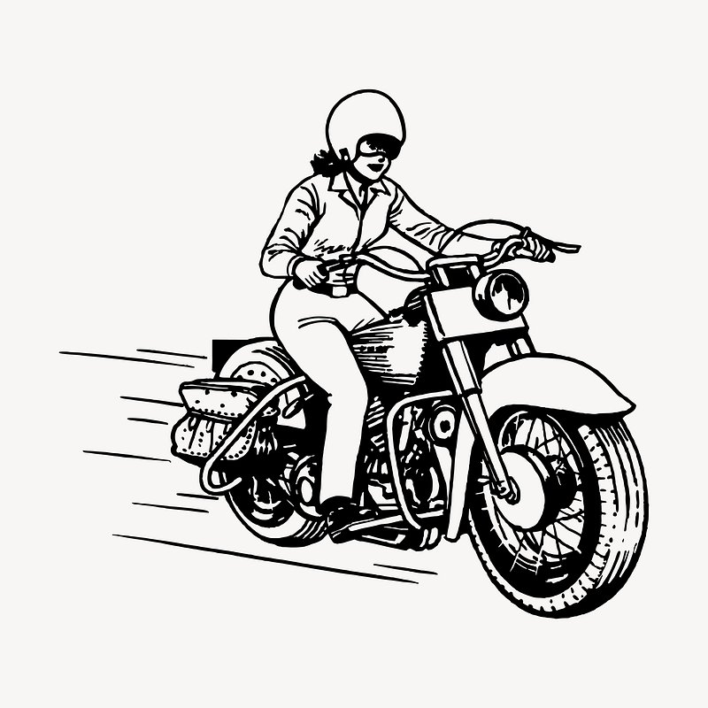 free woman on motorcycle clipart and graphics