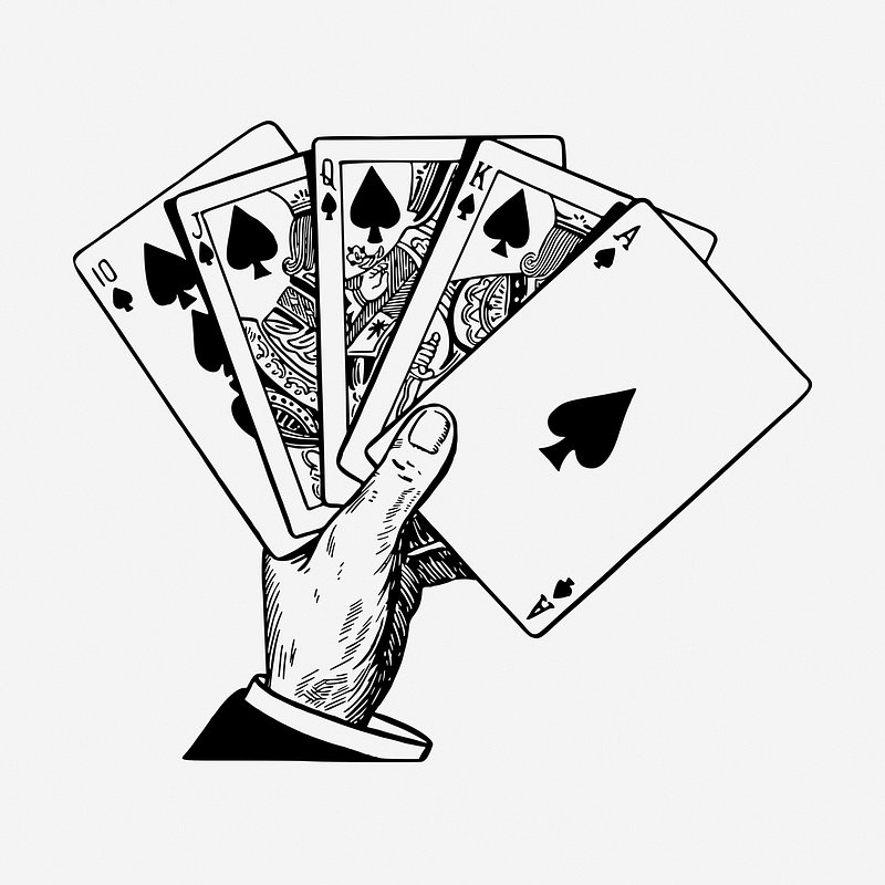 Hand holding play cards drawing, Free Photo rawpixel