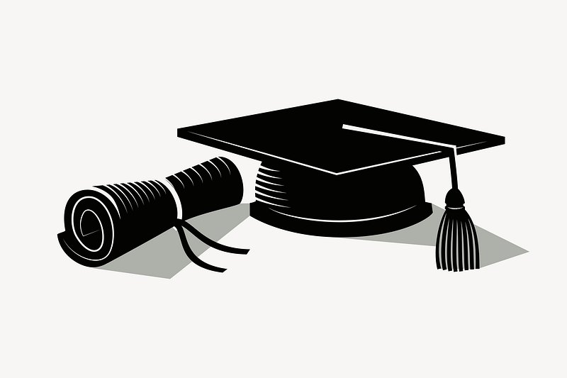 diploma clipart black and white
