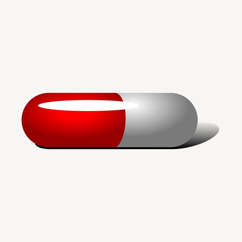 Premium Vector  Red and white capsule pill