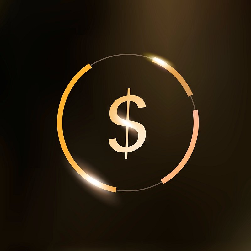 Premium PSD  A gold bag with dollar sign icon on transparent background