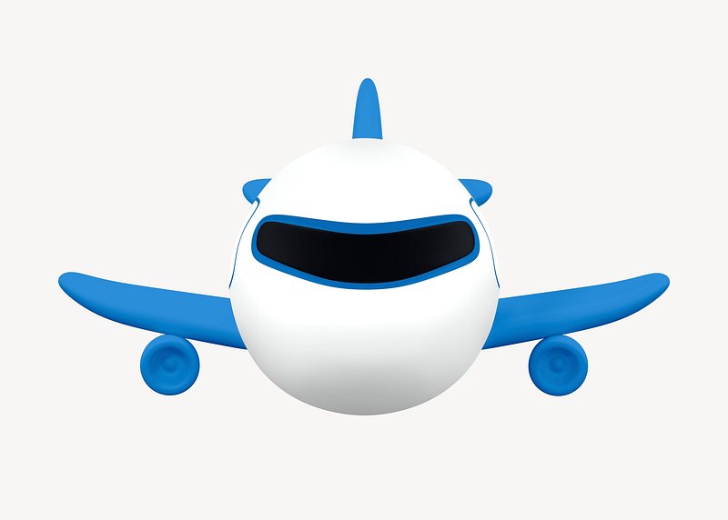 Cartoon plane clipart, front view | Free Photo Illustration - rawpixel
