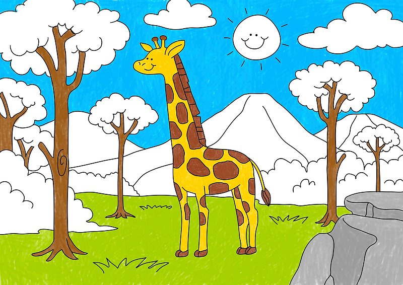 How to draw Giraffe step by step easy drawing for kids | Welcome to  RGBpencil