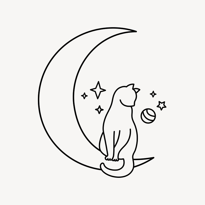 Moon drawing face hug good night