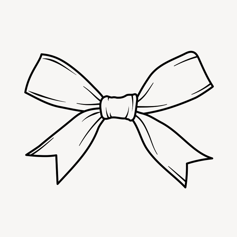 Black and white bow sticker  Free PNG Sticker - rawpixel