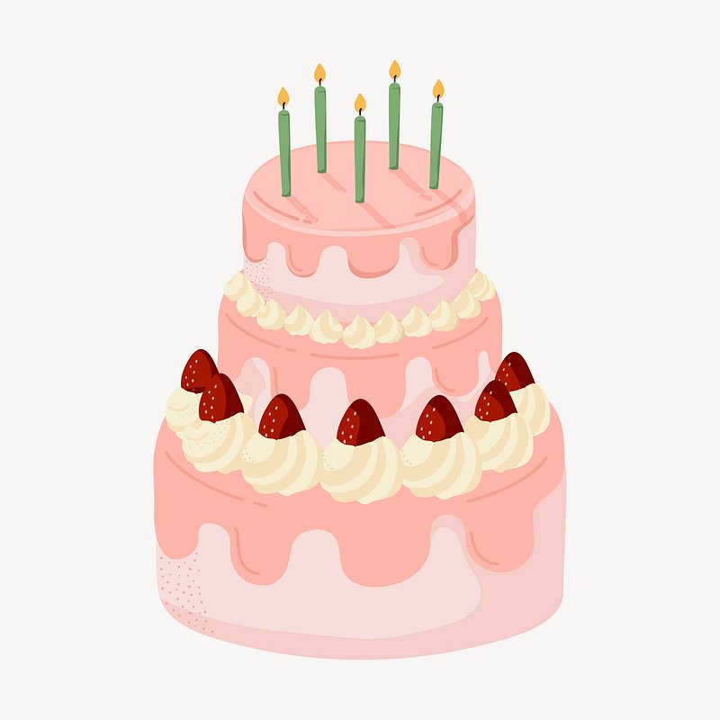 Simple birthday cake vector illustration isolated on white background. Birthday  cake cartoon. 25868851 Vector Art at Vecteezy