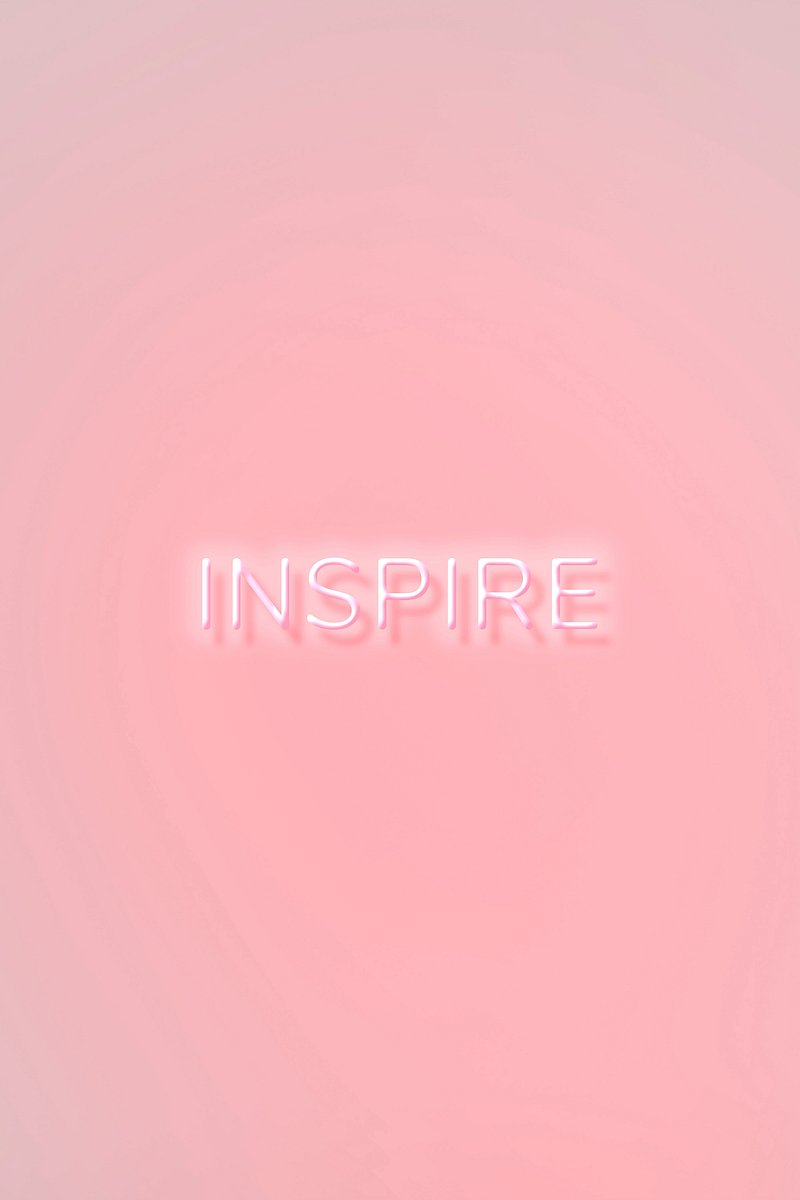 INSPIRE neon word typography pink | Free Photo - rawpixel