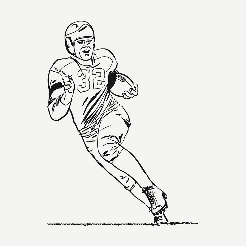 Hand Sketch of American Football Player. Vector Sport Illustration Stock  Vector - Illustration of culture, athlete: 99445910