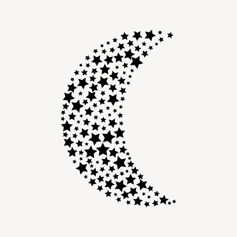 Crescent moon, star illustration psd. | Free PSD Illustration - rawpixel