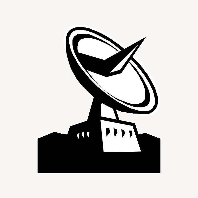 satellite dish clipart black and white