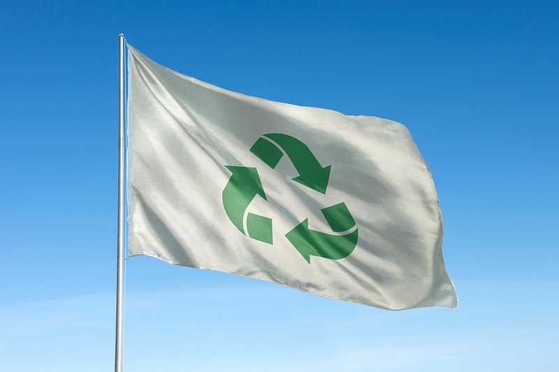 Waving recycle flag, national symbol, | Free Photo - rawpixel