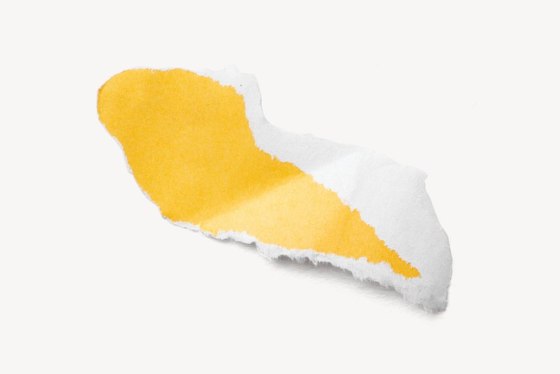 Torn yellow paper white edge Premium PSD rawpixel