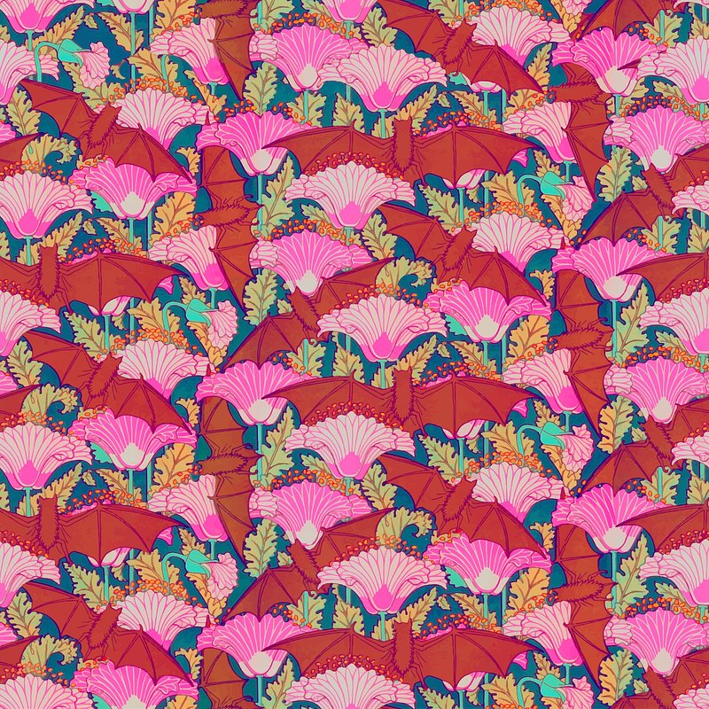 Colorful bat pattern background, vintage | Premium Vector Illustration ...