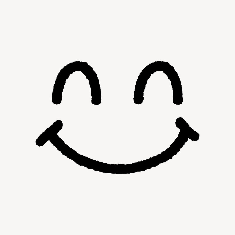 black and white smiley face png