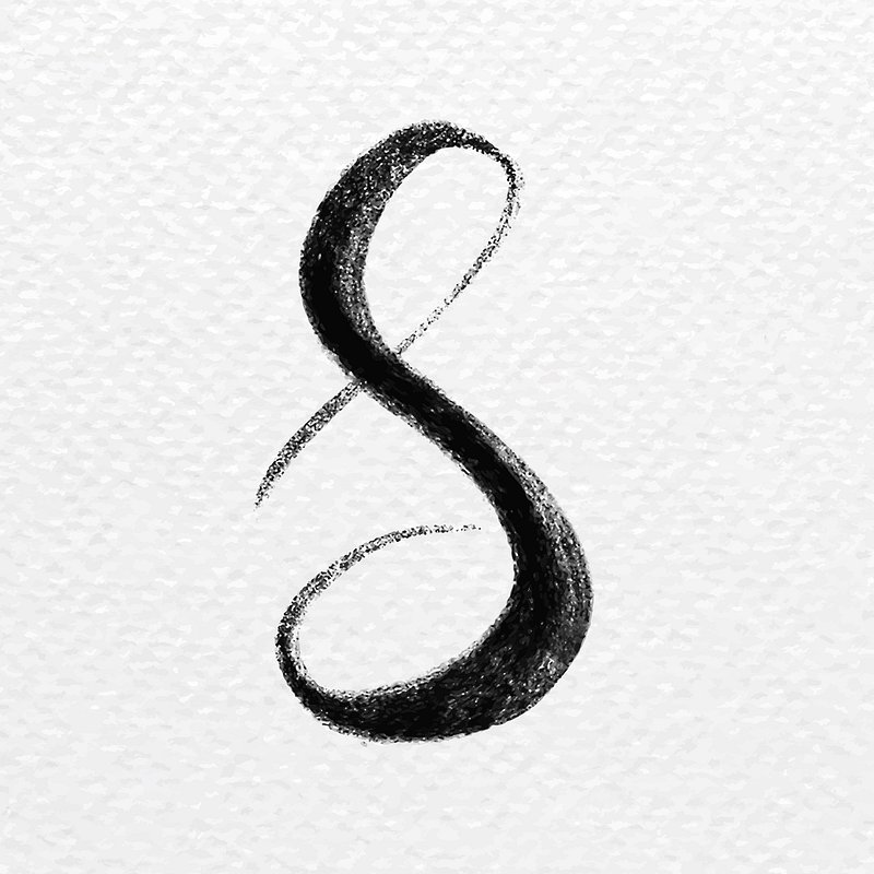 Premium Photo | A drawing of a letter s with flowers and leaves.