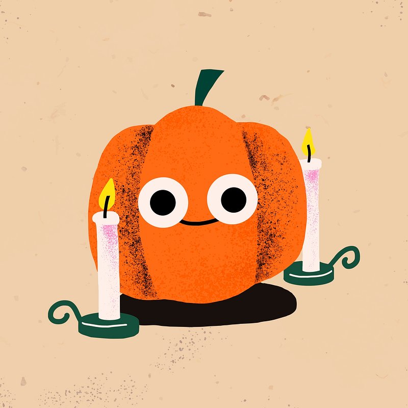 Halloween vector sticker, cute pumpkin | Premium Vector Illustration ...