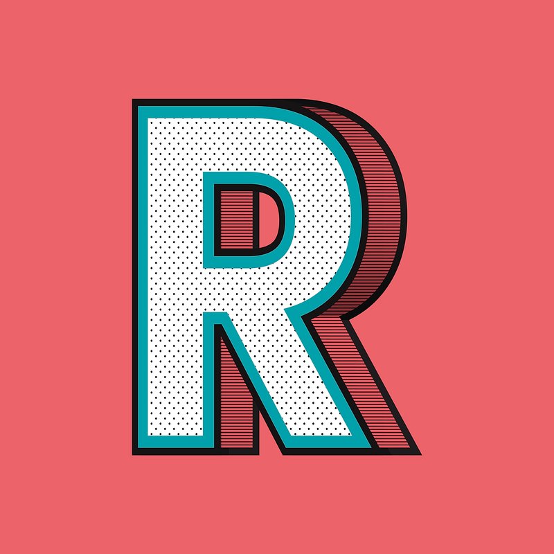 3D letter R isometric halftone | Free PSD - rawpixel