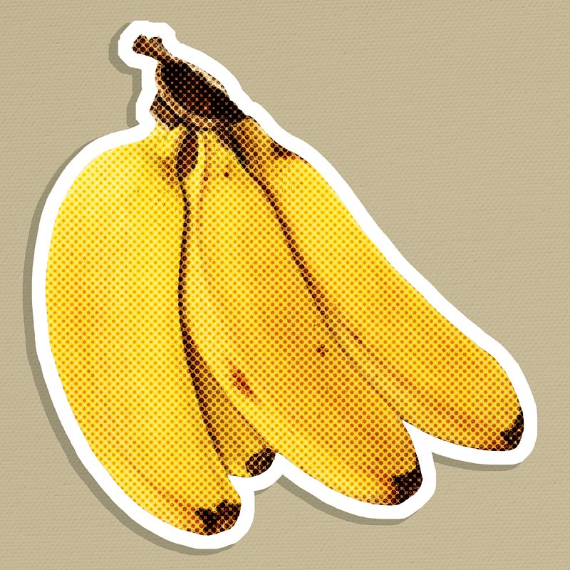 Halftone banana bunch sticker with white | Premium PSD - rawpixel