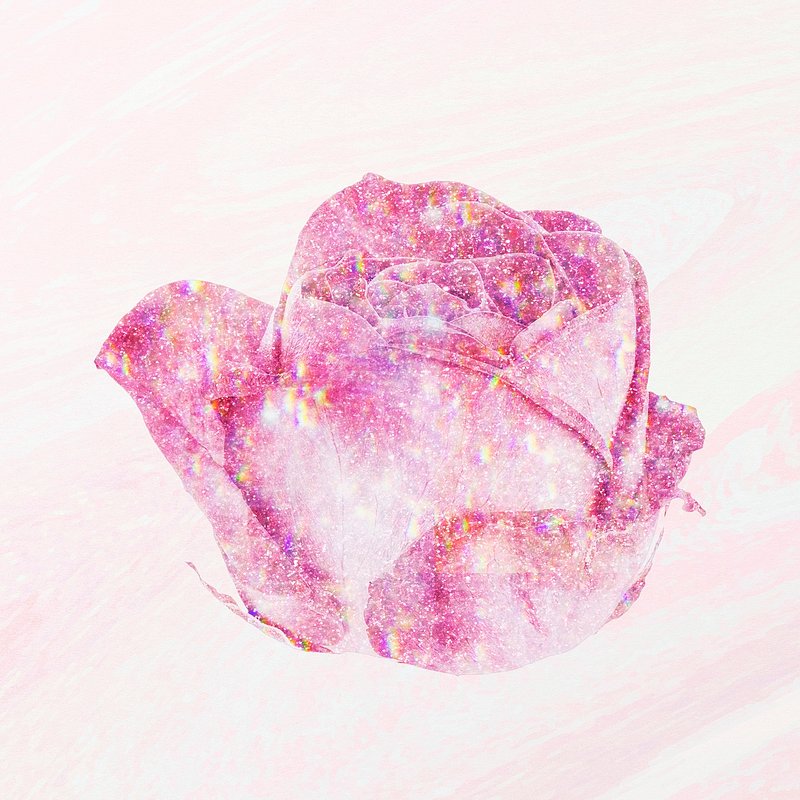 Pink holographic blooming rose design | Premium PSD - rawpixel