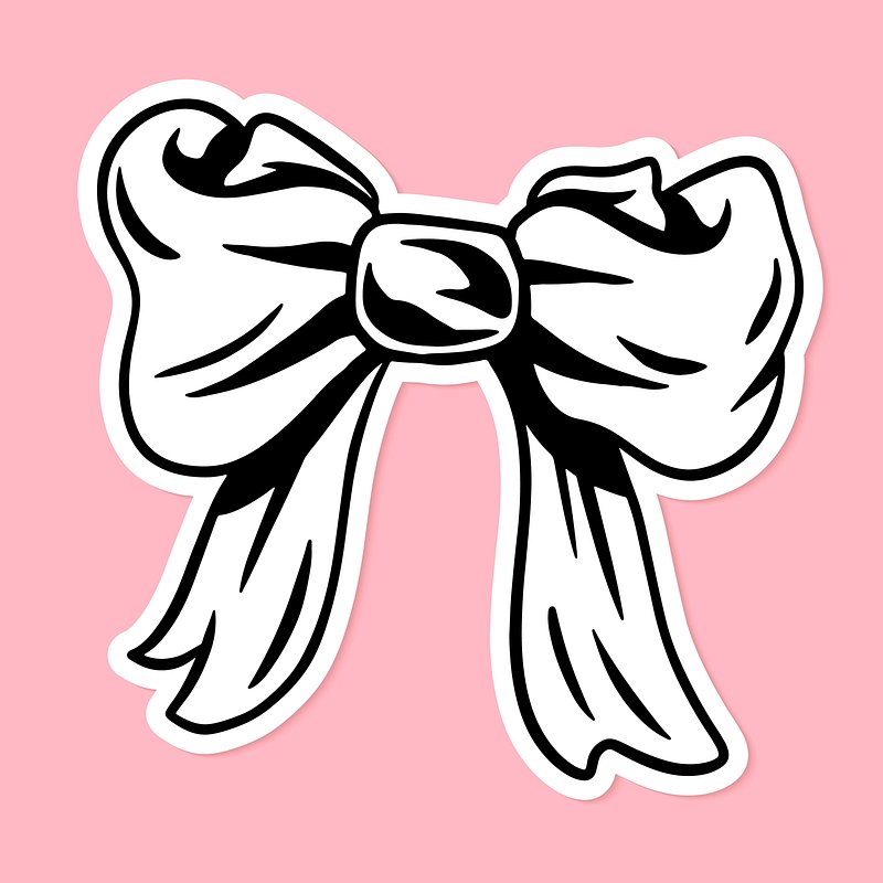 Pink Bow Stickers, Unique Designs