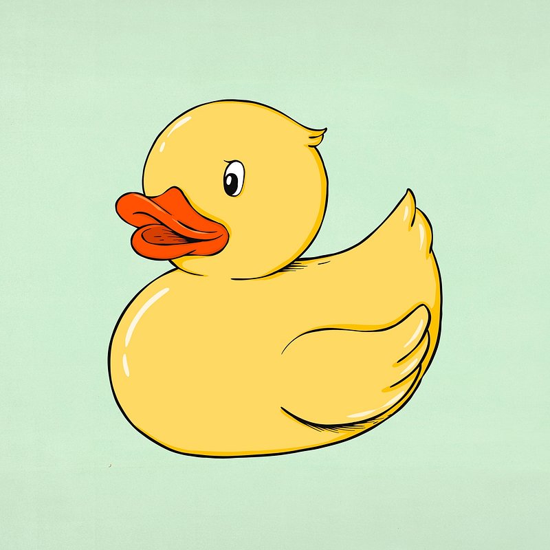 Cute yellow duck element pn | Free PSD Illustration - rawpixel
