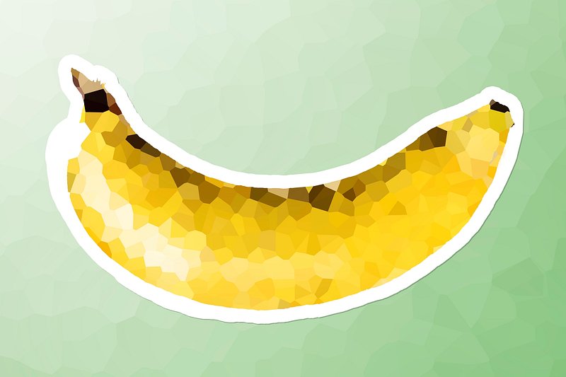 Ripe banana crystallized style sticker | Free PSD - rawpixel