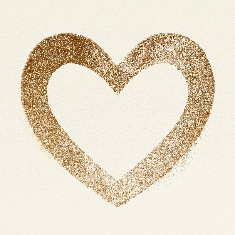 Glitter png gold heart symbol, free image by rawpixel.com / Adj